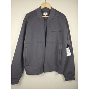 Mode‎ of One Fleece Wall Bomber Jacket Ebony Grey Full Zip Men's Size Large NWT